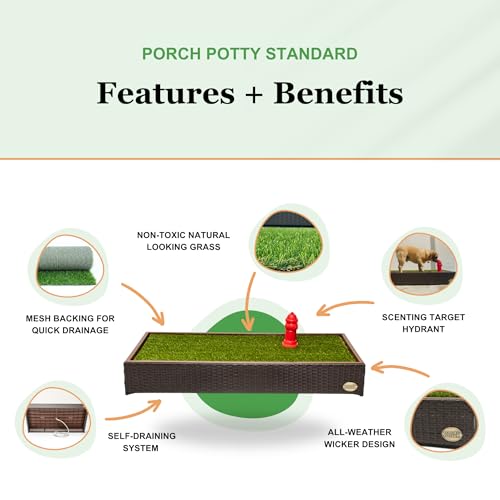 Image of Porch Potty Stabdard Artificial Grass Potty Pads for Dogs, 4x2 Ft | Reusable Artificial Grass with Mesh Backing, Washable Design, Quick Absorb and Instant Drainage best for Dog Potty Training