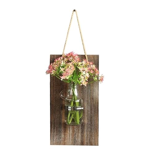 壁掛けガラスプランター 増殖ステーション 花 球根 花瓶 植物 テラリウム 水耕栽培植物用木製ボード 家庭菜園 オフィス装飾