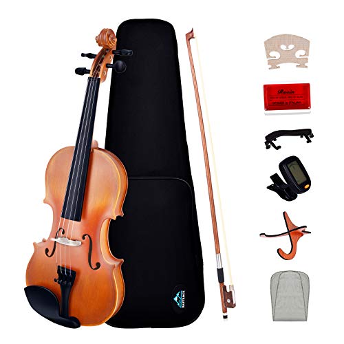 EASTROCK 3/4 Violin for Kids Beginners Students with Electric Violin Tuner Hard Case Violin Shoulder Rest Rosin Bow and Violin Stand(3/4 Violin)