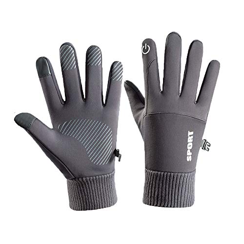 HC Artwaer Warm Men's Touch Screen Gloves Winter Outdoor Gloves for Men and Women?Waterproof Windproof Multifunctional Outdoor Gloves (Gray-2, Large)
