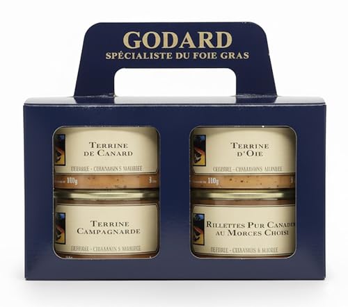 Estuche Godard Especialista del Foie Gras, 4 Terrinas y Rillettes de Paard, 130 g cada una