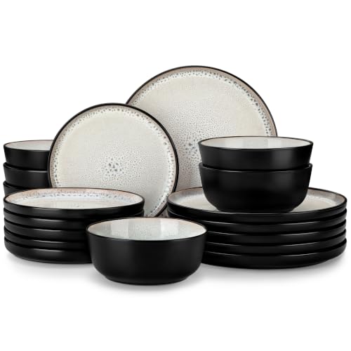Image of vancasso 18-Piece Grayish Beige Stoneware Plates and Bowls Sets for 6