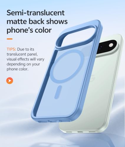Image of FNTCASE for Google Pixel 11 Pro Case / Pixel 11 Case, with Screen Protector | Fit for Magsafe, Translucent Matte, 14FT Military Grade Drop Protection, Shockproof Protective Phone Cover, Light Blue