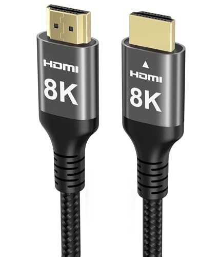 Ubluker 8k Kabel HDMI 15M, Nylonowy oplot Szybki kabel HDMI® 4k 120Hz 2k 165Hz 8k 60Hz 12bit eARC ARC Dolby Atmos HDR10+ HDCP2.3 Kompatybilny z PC TV Monitor Laptop Mac PS5 Xbox