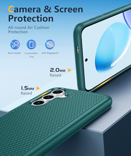 Image of FNTCASE for Samsung Galaxy S25-Plus Case: S24-Plus Dual Layer Heavy Duty Cell Phone Protective Cover Shockproof Rugged with Non-Slip Textured - Military Drop Protection Bumper Tough - 6.7 inch (Green)
