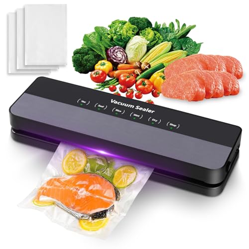 AUAUY Vacuum Sealer, 5-in-1 Food Vacuum Sealer Machine with 65 KPA Powerful Suction, Multi-Functional Food Vacuum Sealer for Dry and Moist Food Fresh Preservation 30 Vacuum Bags Included - Image 8