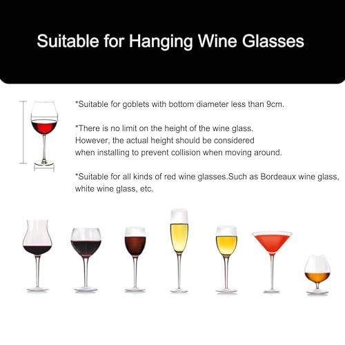 Étagères de bar à vin murales et support de verre suspendu