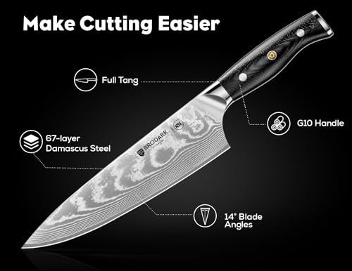Damascus Knife Set 3 PCS with Premium VG10 Damascus Steel, Ultra-Sharp Professional Japanese Kitchen Knife Set, Full Tang Chef Knife Set with G10 Handle, Gift Box - Image 3
