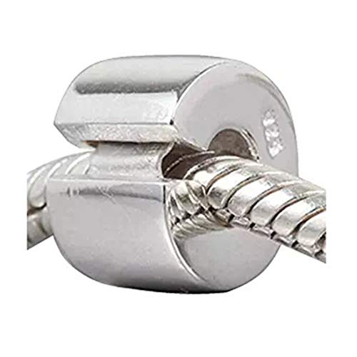 Clip Charm 925 Sterling Silver Lock Stopper Bead Spacer Charms for Pandora Charms Bracelet (G)