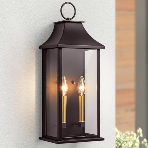 Lawyettle Oil Rubbed Bronze Dusk to Dawn Outdoor Wall Light, 20.6