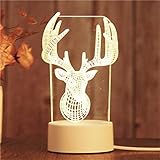 3Dランプアクリル鹿の頭USBLEDナイトライトネオンサインランプ家庭用寝室誕生日の装飾結婚式のギフト CDKPAWMZ