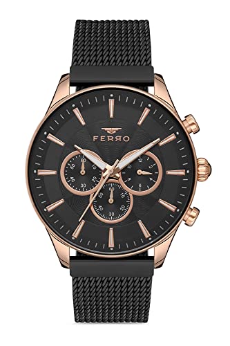 Image of Ferro Pisa Analog Black Dial Men's Watch-FM11912C-R