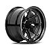 RockTrix RT102 12in Golf Cart Wheels 12x7 Rims, 4x4 4x101.6 Bolt Pattern, 3+4 Offset (-25mm) Compatible with Club Car EZGO Yamaha - Gloss Black, Set of 4
