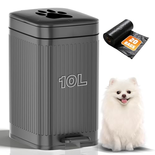 Image of Dog Poop Trash Can Outside 2.7Gal Dog Waste Trash Can with Lid Odor Control