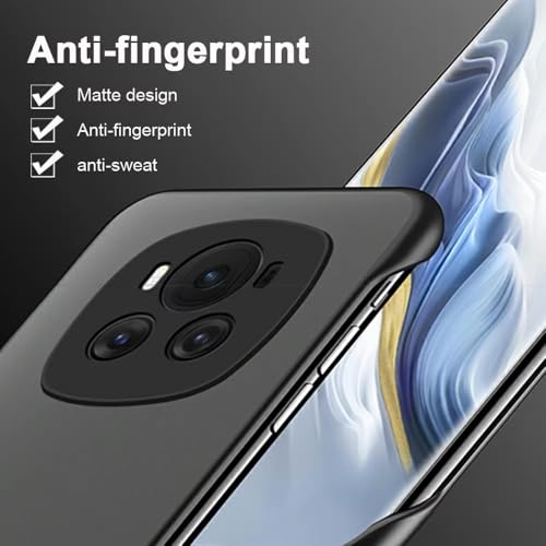 Image of REALCASE for Honor Magic 6 Pro 5G Back Cover Case | Stylish Frameless Matte Hard Back Skin | Soft TPU Shock Proof Bumper Back Cover Case for Honor Magic 6 Pro 5G (Black)