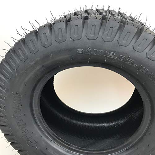 24x12.00-12 4Ply Lawn Mower Tire - Set of 2 - Thumbnail 3