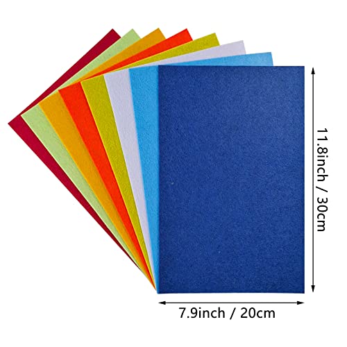 Image of Jtnohx Stiff Felt, 2mm Thick Felt Sheets for Crafts, 8 inchx12 inch Hard Felt Fabric Squares 8Pcs for DIY Projects (Yellow Orange Series)