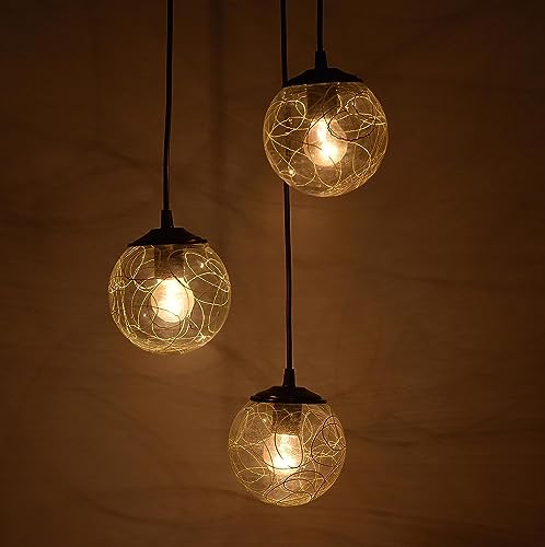 Image of Mahganya Decoration New Fancy Modern Ceiling Lamp for Living Room, Office,Bedroom Lamp with All Fixtures and Fitting Rounf Clear