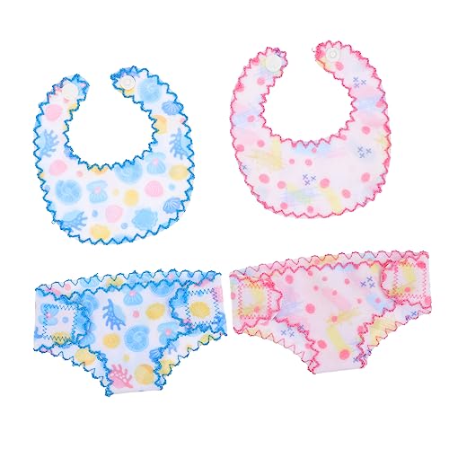 BESPORTBLE 2 Juegos Conjunto Accesorios para Muñecas Babero y Bragas Ropa para Colores Rosa y Azul para Disfraces Vestir