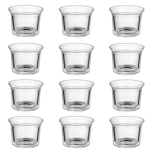 12 Stück Vintage Teelichthalter Set Teelichtgläser, klares Glas, aus...