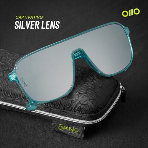 Image of Eyewearlabs OKNO | Polarized Over-Sized Unilens Rectangular Branded Stylish Sunglasses For Men & Women | 100% UV Protection Shades | Cricket Sports Cycling Driving | RYFT