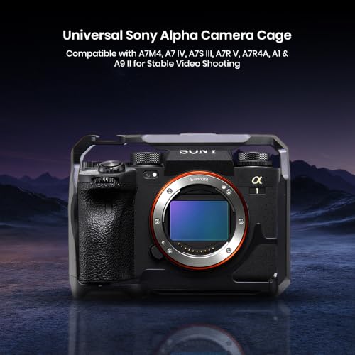 Image of Simpex A7M4 Metal Cage for A7M4, A7R4A, A1, A9II, A7S3, A7R5, A7IV Built-in Quick Release Plate for Arca-Type, Filmmaking Video Cage with Shoe Mount, 1 /4 inch & 3 /8 inch Threaded Holes