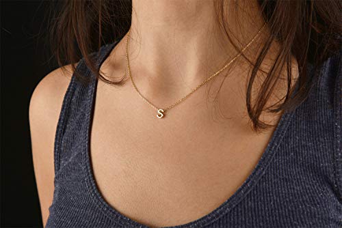 MOMOL Tiny Initial Necklace 18K Gold Plated Small Letter Necklace Personalized Name Necklace for Women2
