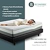 Bedshire Topper Matrimoniale 160x190 Materasso Correttore in Memory Foam HD Alto 6 cm Ortopedico per Mal di Schiena, Fresco e Traspirante, con Rivestimento Sfoderabile Futon Made in Italy 100%