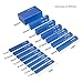TEXALAN Metric Setup Blocks Woodworking Aluminum Height Gauge Blocks Set for Router and Table Saw Accessories Blue 15 PCS