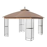 Canopy Top for Garden Treasures 10 ft x 10 ft Brown Metal Square Semi- Gazebo Model #L-GZ038PST-F (Tan) (Fabric TOP ONLY)