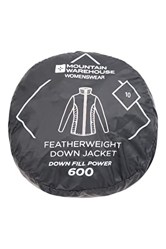 Mountain Warehouse Featherweight Down Womens Jacket - Lightweight & Water Resistant Ladies Rain Jacket, Thermal Parka Coat, Packaway - Travelling, Hiking, Camping Black Women's Size 12 - Image 7