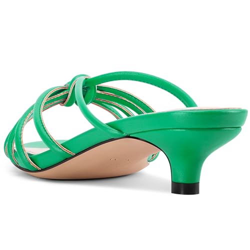 Image of TNYNFBEB Womens Sandals Mules Low Kitten Heel Open Toe Shoes Slip-on Slingback Prom Party Dress Summer 1.4 Inches Heels