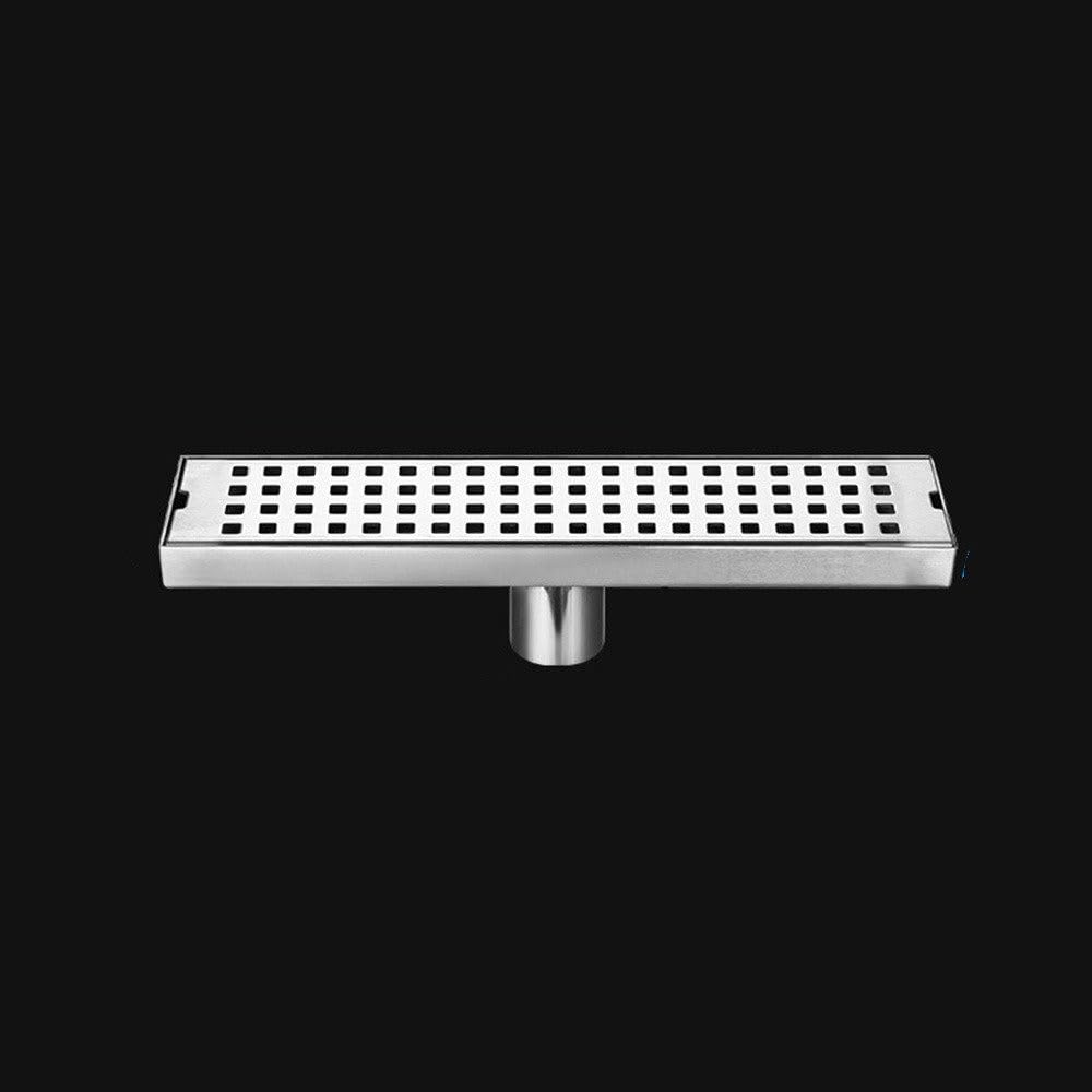 Desagüe de Suelo Cuadrado Largo para Ducha, de Acero Inoxidable, con Cubierta Lineal, Accesorio de baño para Cocina, Inodoro y lavandería, 70 x 6,8 cm de Lado, 30 x,30x6.8cm Mid-As Shown