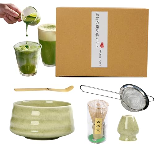 抹茶 セット 茶道セット セラミック 抹茶道具セット 手作り抹茶スタートキット 快適使用 和風茶器セット 茶道具 茶筅・茶杓付き 寮 初心者 母 父 先輩 先生誕生日 贈り物 初心者向け