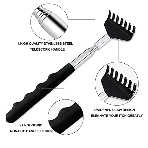 3 Pack Back Scratcher Extendable Portable Back Massager Back Scratcher For Men Women Kids Adults, Telescopic Back Scratching Tool With Rubber Handles #TOP5