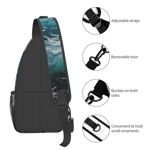 Sling Bag mochila cruzada negra para mujer y hombre miniatura 4