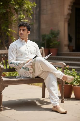 Image of Trustous Men's Pure Cotton Kurta Dhoti Set | Traditional Ethnic Wear for Festive, Wedding & Puja Occasion
