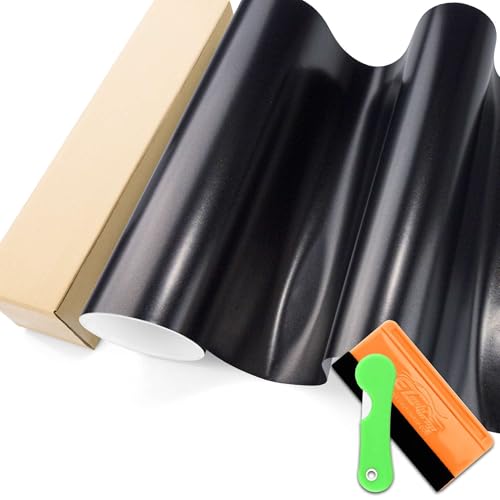 Film vinyle noir mat métallisé pour voiture : covering satiné nacré auto 40x152cm