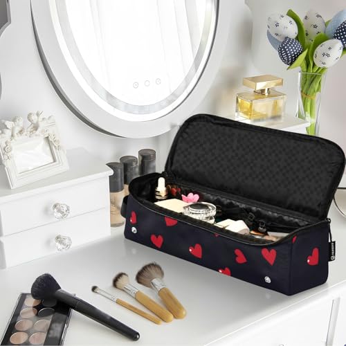 Bolso de viaje para herramientas de cabello rojo y negro miniatura 7