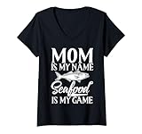 Mamá es mi nombre Mariscos es mi juego Mariscos Mamá Camiseta Cuello V