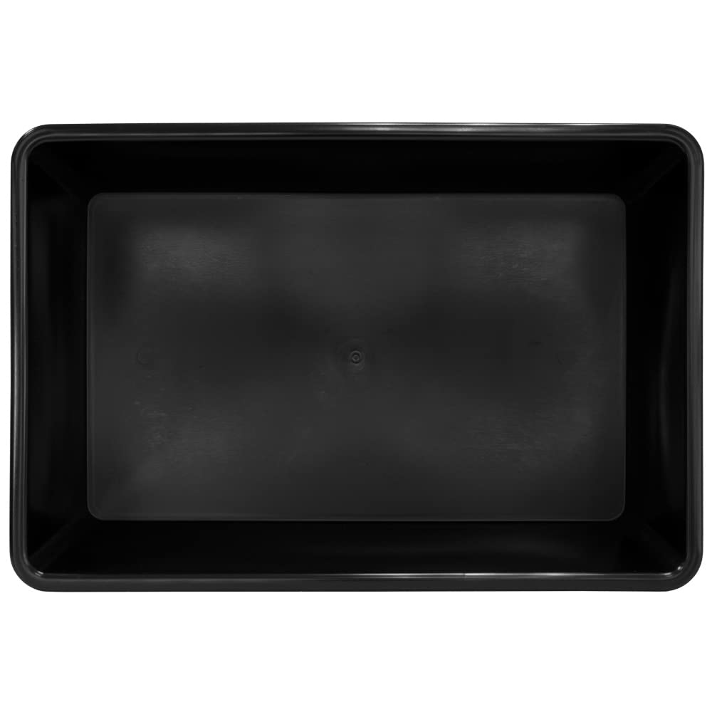 Petigi 3X Tina de plastico Contenitore plastica 20 l baño de polvo Bañera de Pies Cuadrado 60x40x12 cm Negro Almacenamiento