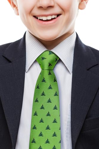 Retreez Delightful Christmas Tree Pattern Woven Boy's Tie - 8-10 years2