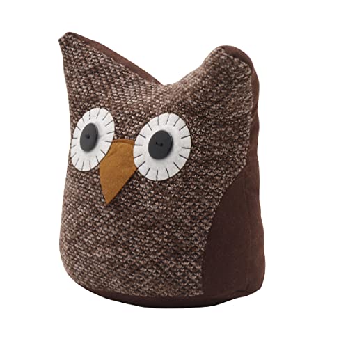 Elements 8.66X4X9.44 Inch Black Owl Fabric Weighted Door Stopper #TOP4