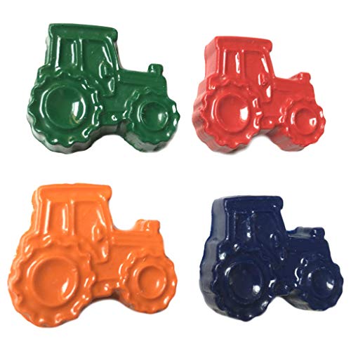 MinifigFans 48 Tractor Crayons - Birthday Party Favors - 12 Sets of 4 Crayons - Made in the USA