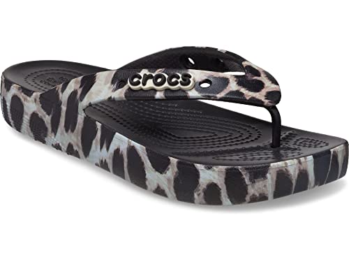 Image of Crocs Women Classic Flip 207845-0CU Black /Leopard W8