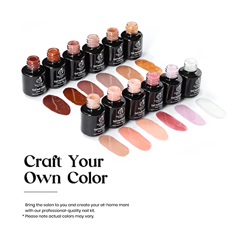 Beetles Gel Nail Polish With 48W Uv Light Starter Kit 12 Colors Pastel Pink Nudes Gel Nail Polish With Base Top Coat Peach Glitter Gel Glitter Powder Nail Art Rhinestone Gems Manicure Kit #TOP2