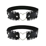 alisikee Lace Heart Thigh Garter Belt, Adjustable Leg Garters for Women, Black, 1 Pair