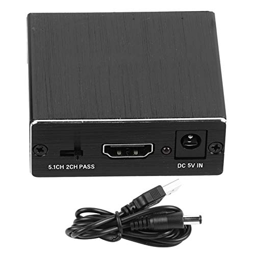 Extractor de audio HDMI, convertidor HDMI 4K x 2K divisor de audio óptico convertidor de audio 1.4 con cable USB canal de sonido 5.1 convertidor HDMI a audio óptico sin