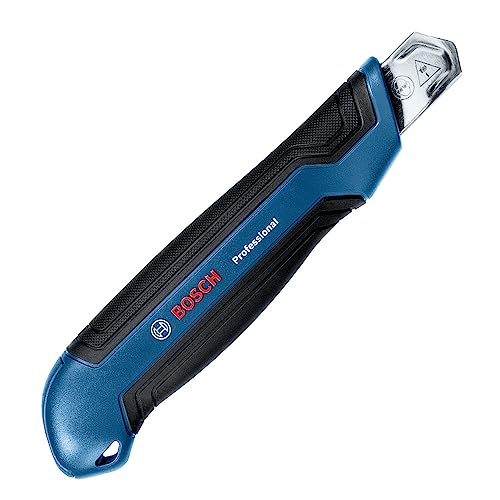 BOSCH Professional Snap-off Blade Knife/Side Cutters - 18mm Retractable Blade, Chrome Vanadium Steel, Rubberized Grip, Precision Cutting Edges, Ergonomic Design, Ideal for Crafting & Heavy-Duty Tasks