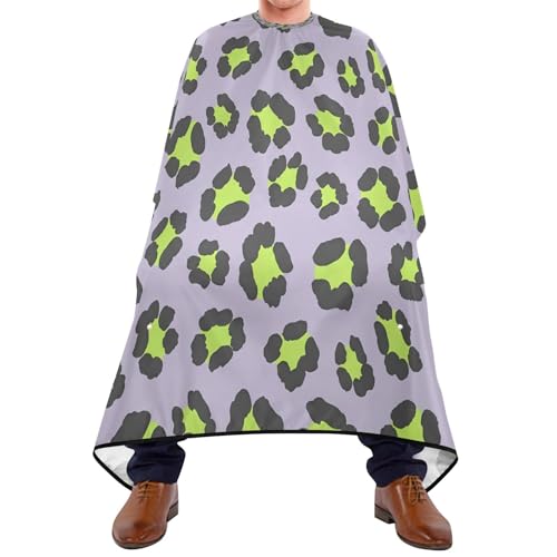 Capa profesional impermeable para corte de cabello verde leopardo miniatura 1